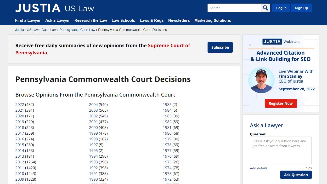 Pennsylvania Commonwealth Court Decisions - Justia Law